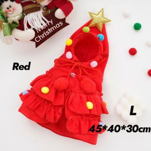 S M L Pet Christmas Tree Cape Cloak Dogs Cats Costume Xmas Party Gift Tree Pattern Cloak Costume
