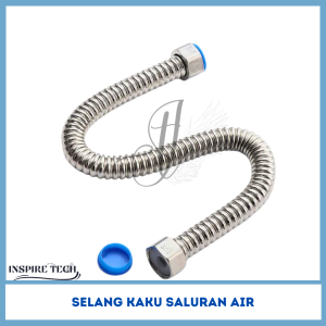 Selang Toilet Baja Tahan Karat Pipa Bergelombang Selang kaku saluran air keran kamar mandi Konektor Pemanas Selang Suplai Pipa Tabung Air