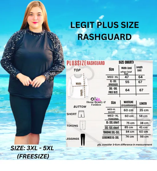 Legit Plus Size Rash guard 3xl-5xl beach outfit sports & outdoors