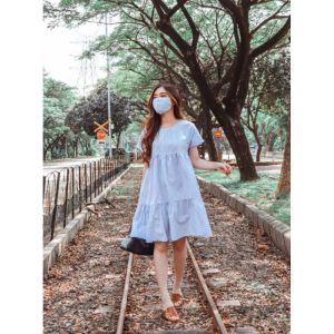 Qeyqa Mididress | Casual Dress Wanita Ruffle Comfy Midi