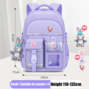 New schoolbag girls schoolbag primary school schoolbag grades 1-6 to reduce the burden of spine protection schoolbag girl schoolbag ultra-light childrens backpack
