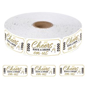NALANILI 500PCS 5cm2.5cm Merry Christmas Raffle Tickets Printed Vivid Colorful Christmas Raffle Coupon Creative Versatile Tearable Tickets For Events