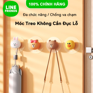 Móc Dán Tường Line Friends Brown Chịu Lực Treo Đồ Nhựa PP LFB31