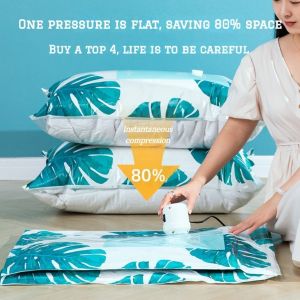 Reusable Travel Storage Resealable Vacuum Bags Vacuum Storage Bag Compressed Bag Clothes Storage Bag