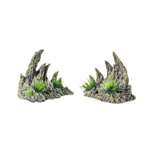 FDGED 2pcs/set ตกแต่งด้วยการตกแต่ง เครื่องประดับเถาองุ่นจำลอง เหมือนจริงเหมือนจริง Rockery ประดับ หินจัดสวนกระดูกมังกร สร้างสรรค์และสร้างสรรค์ เรซิน ที่กำบังถ้ำหลบซ่อนตัวปลา ตู้เลี้ยงปลา