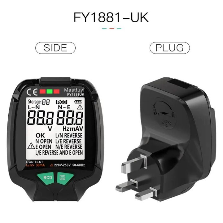 Socket Outlet Tester Voltage Electric Circuit Breaker Finder Ground Zero Line EU UK Plug