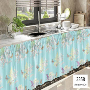 Free Shipping 6PCS For 180Pesos Kitchen Curtains Half Kurtina Cotton Curtain PanLababo Sink Under Curtains Short COD Plain Short Kurtian Abstract Print Half Curtains/Panlababo/Kitchen Sink Curtain 70cm*100cm