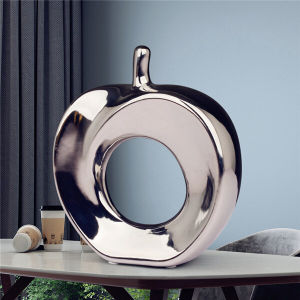 Apple Decor Ceramic Gold and Silver Apple Ornaments European Home Decoration Desktop Living Room Bedroom Office Decoration Crafts