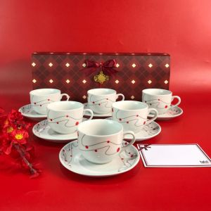 Cangkir Keramik Set Dotty 6 Pasang 200 ml