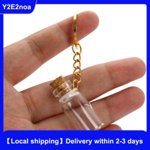 【Local shipping】 5pcs Mini Glass Bottle Vial Tube Potion Perfume Cork Jars Wish Pendant Charm