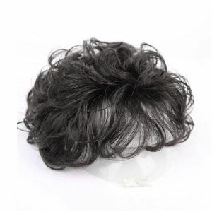 Wig simulation hair women middle-aged and elderly mothers short curly hair top of the head reissue block one piece natural