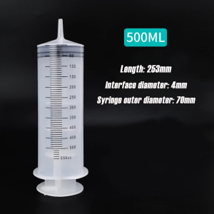 100/200/500ml Big size syringe Heavy duty Large syring for gear oil Reusable Pet Feeding syringe with Long hose