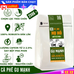 [Gu Mạnh] Gói 250g Cà phê rang xay pha phin Gu Mạnh - rang mộc nguyên chất dùng pha phin- đậm đắng mạnh mẽ cafein cao - cafe robusta thương hiệu cà phê Họ Hồ - TOP BÁN CHẠY TẾT 2022