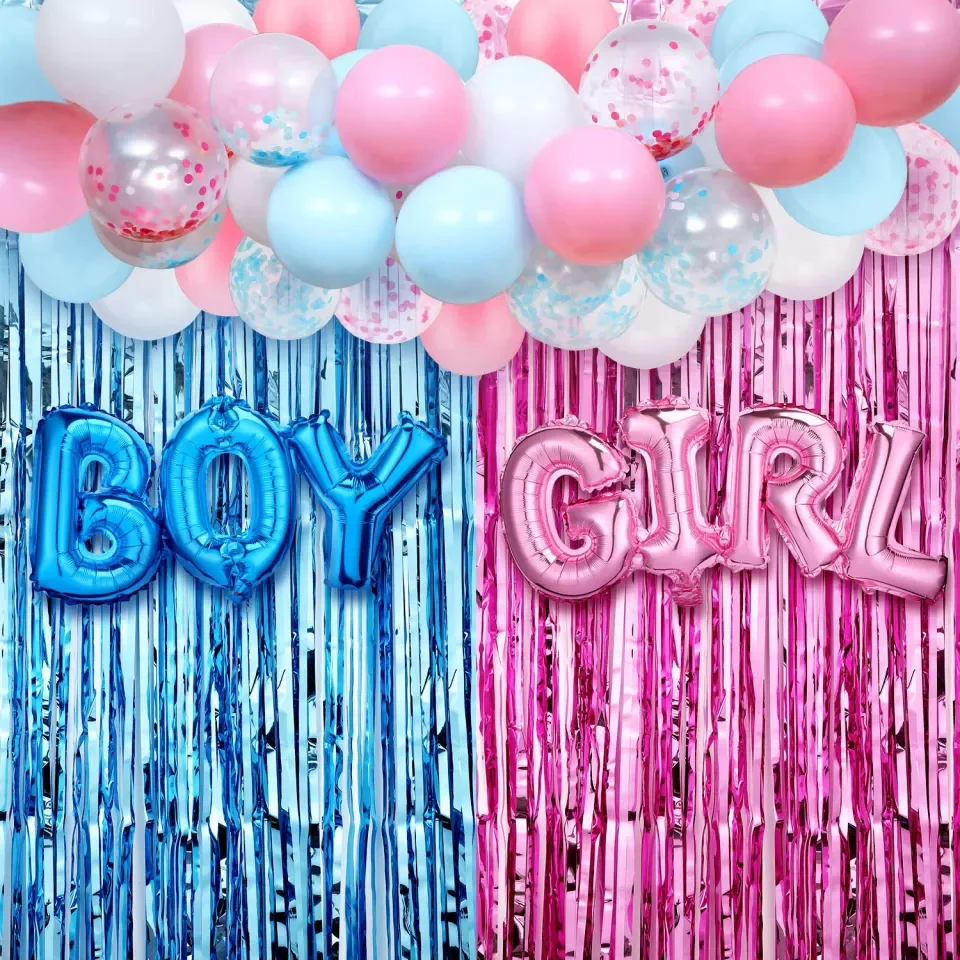 BABY SHOWER GENDER REVEAL Boy or Girl TABLE DECORATING KIT (23) Pink Blue  Party