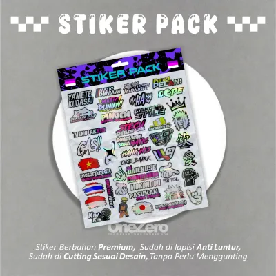 COD - Stiker Pack Hologram 45pcs Bendera Matic Duniawi W9 Std Daily Use Haha Hts | Stiker Racing Sudah Terpotong Kekinian Viral