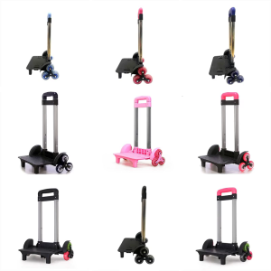 Foldable Trolley Cart Students Luggage Travel Hand Cart Backpack Trolley 6 Wheels Rolling Luggage Carts for School Bags