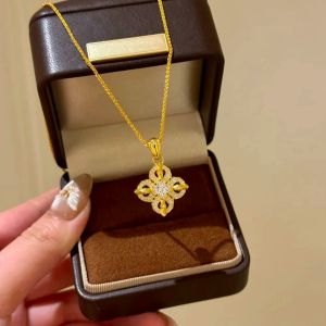 ใหม่สไตล์จีนแฟชั่นกฎหมายโบราณทรายทองฝังเพชรไม้กางเขนจี้สร้อยคอผู้หญิงแฟชั่นสไตล์จีนสร้อยคอคุณภาพสูงประณีต