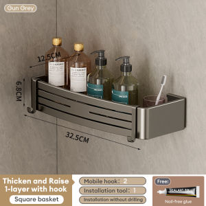 XTEN No Drill Corner Shelf Bathroom Organizer Rack Wall Organizer Bathroom Shelf Toilet Sshower Caddy Organizer