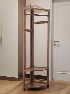[Cozy ]Clothes Rack Solid Wood Clothes Hanger Multi Functional  Bold Simple Clothes Hanger Stand