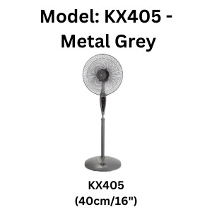 KDK KX-405 Oscillating Stand Fan 3-Speed Adjustable 40cm/16" - Deep Red/Metal Grey