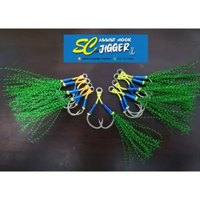 【Great discount】Assist Hook Micro light jigging tahan karat by SCjigger. saiz 2# 1# 1/0 2/0 3/0 double Hook.HARGA 1 PC