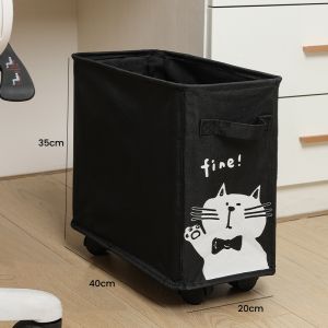 OutingSG-Foldable Storage Basket with Universal Wheels Household Oxford Cloth Dirty Laundry Basket