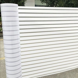 Polocat 40x100cm Frosted Static Cling Window Film Striped Glass Decorative Sticker for Glass Door Kitchen Partition Home Office