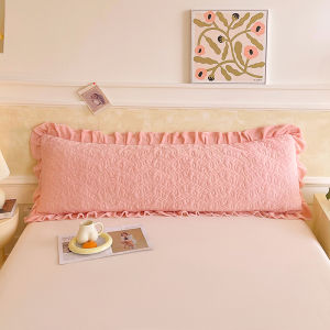 SUNLIGHT HOME Velvet Lace Long Pillowcase With ZipperLeaf Pattern Couple Pillow CaseBreathable Bolster CaseSolid Color Lengthen Pillowcase
