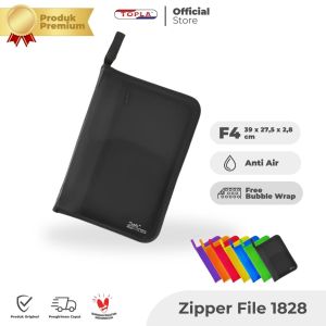 TOPLA Zipper File 1828 F4 Tas Sekolah Map Penyimpanan Dokumen F4 Folio