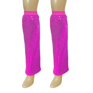 Women Sparkling Sequins Loose Leg Sleeves Boot Covers Vintage Dance Parties Leg Warmers Flared Knee Length Long Socks