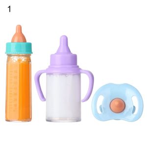 SIMPLETEN with Pacifier Bibs Magic Milk Juice Bottles Multistyles fit Newborn Dolls Reborn Cute Dolls Accessories Dollhouse Toys 18inch Doll
