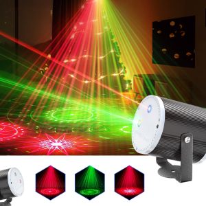 Đèn 32 laser LED mới mini màu đỏ và xanh lá cây đèn bàn nhảy điều khiển từ xa đèn laser KTV 3 MẮT