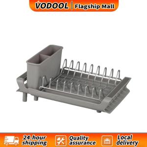 【Fast delivery】 Practical Dish Rack for 8 Plates with Detachable Cutlery Holder and Expandable Capacity