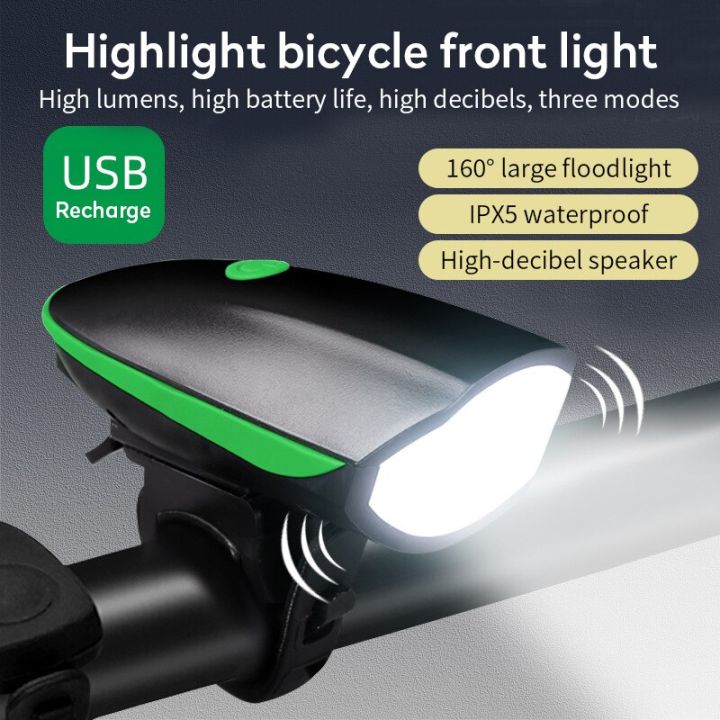 Headlight Rechargeable Cycle Horn WEST BIKING Bicycle Front Light