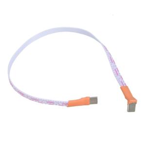 Flat Flexible USB C 90 Degree Angled Connector 5V 2A Fast Charging Cord Suitable for Smartphones Tablets Gaming Devices