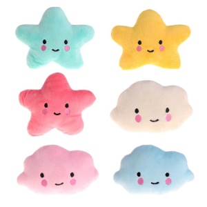 Soft Plush Dog Toys Cloud Star Shaped Plush Toy Cartoon Squeaky Toys Dog for Cat Interactive Toys for Pet Dog Training