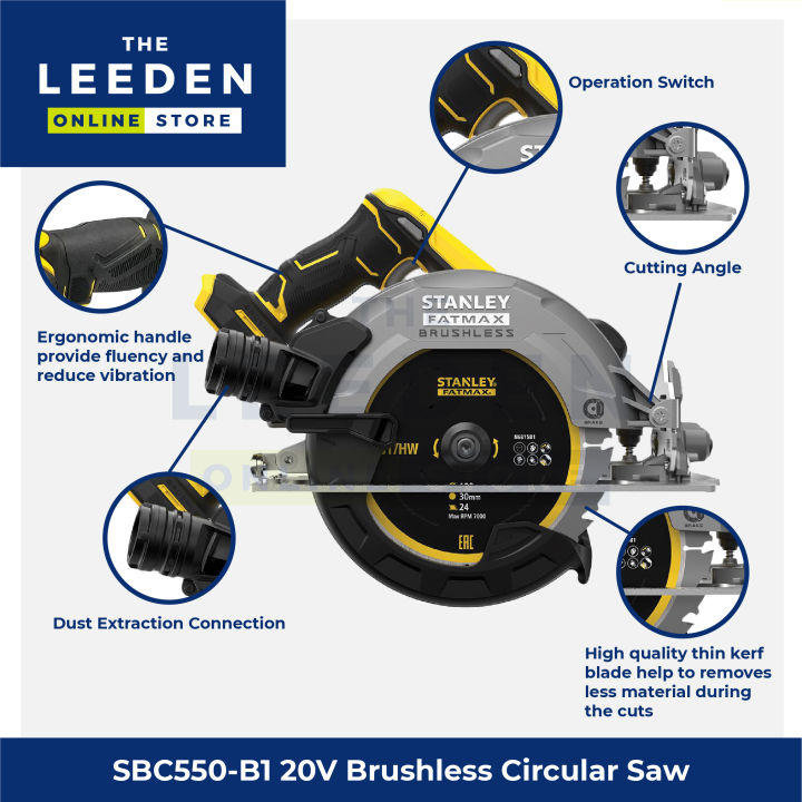 STANLEY%20SBC550-B1%2020V%20Brushless%20Circular%20Saw%20(Bare%20Unit)%20by%20Leeden%20Online%20Store%20-%20Image%203