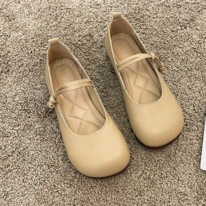 SUGAR Paired with Skirts Single Shoes Womens 2023 Spring/Summer Evening Shoes New Mary Jane Versatile Soft Leather Bean Flats