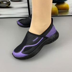 Old Beijing Cloth Shoes Soft Soles Flat Soles  Fattening Widening Non-slip Womens Shoes Work Sports Breathable Moms Black Single Shoes