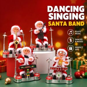 Electric Dancing Singing Santa Claus Toy Figure Musical Instrument Xmas Party Table Decor Gift