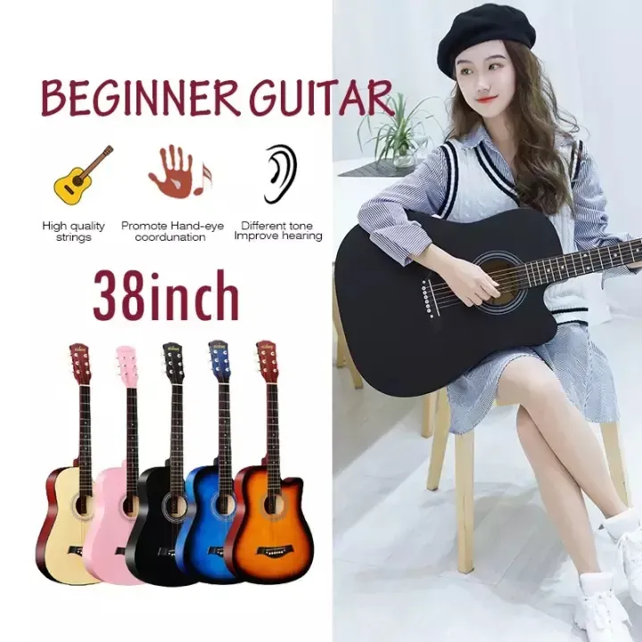 Beautifu1 life 38 inch Acoustic Guitar Beginners Practice Bass