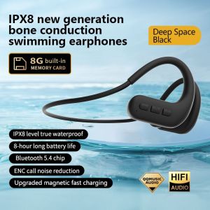【SG Local Stock】IPX8 Waterproof ear buds Headphones 8GB MP3 Bluetooth Earphones for Swimming Running