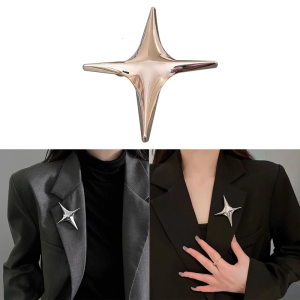 Thời Trang Chéo Sao Trâm Đơn Giản Quần Áo kẹp gài ve áo Pins Bốn Cánh Sao Ghim Cài Áo Ghim Cài Món Quà Sinh Nhật Cho Phụ Nữ Người Đàn Ông