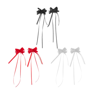 Delicate Long Ribbon Earrings Captivating Rose Knot Earrings with an Elegant Long Ribbon Touch for Women Ladies