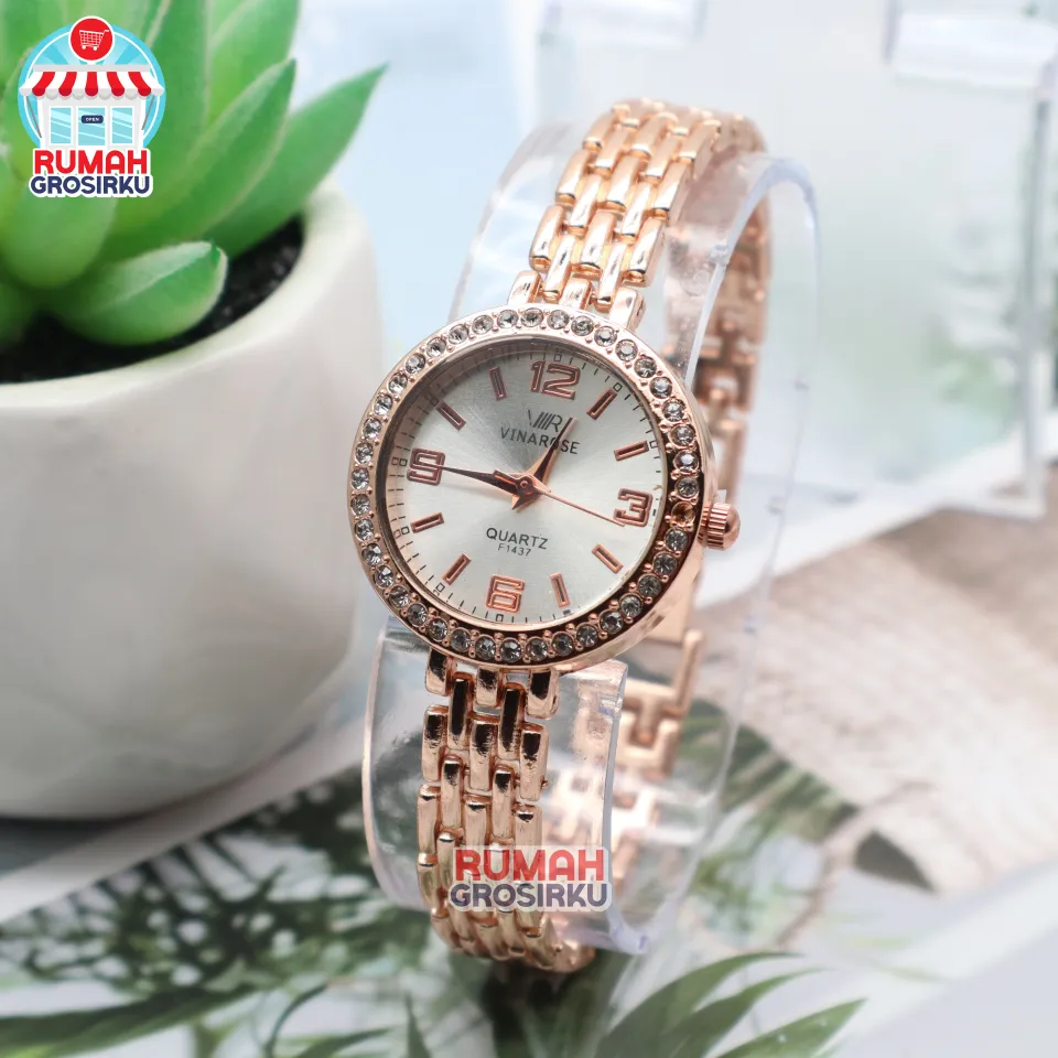 Jam Tangan Wanita Vinarose VR1437 Rantai Stainless Mewah Dengan