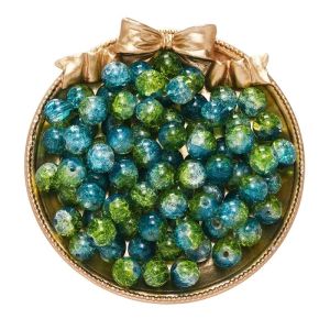 10mm Glittering Glass Crack Round Beads Two-Color Cracked Burst Beads For Handmade Diy Jewelry