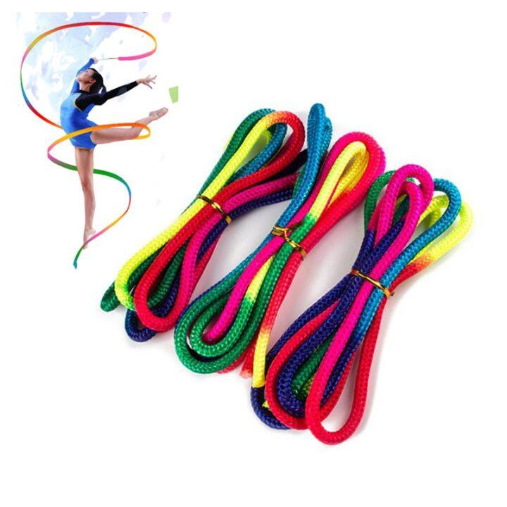 Arts Training Rope Gymnastics Rope Sports Gym Rainbow Color Rhythmic Gymnastics  Rope Solid Competition new