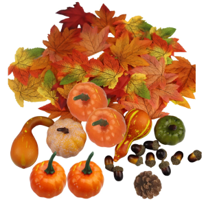 User friendly Autumn Decors Set Artificial Pumpkins Fabric Maples Leaves With Pinecones Nut For Seasonal Arrangements