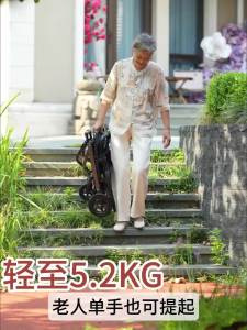 Folding wheelchair lightweight suitable for the elderly small travel disabled high-end and ultra lightweight carrying a walking cart