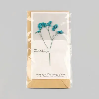 Dried Flowers Gift Card Greeting Cards for Teachers Day Birthday Thank You Best Wishes Farewell